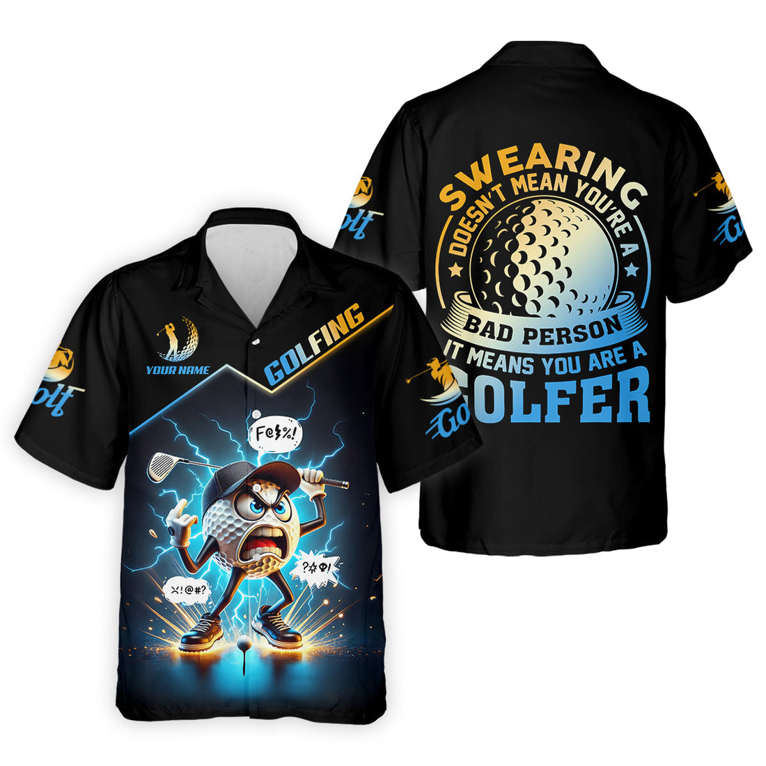 Swearing Doesn't Mean You're A Bad Person Custom Funny Golf Polo Shirt, Dad Golf Gift