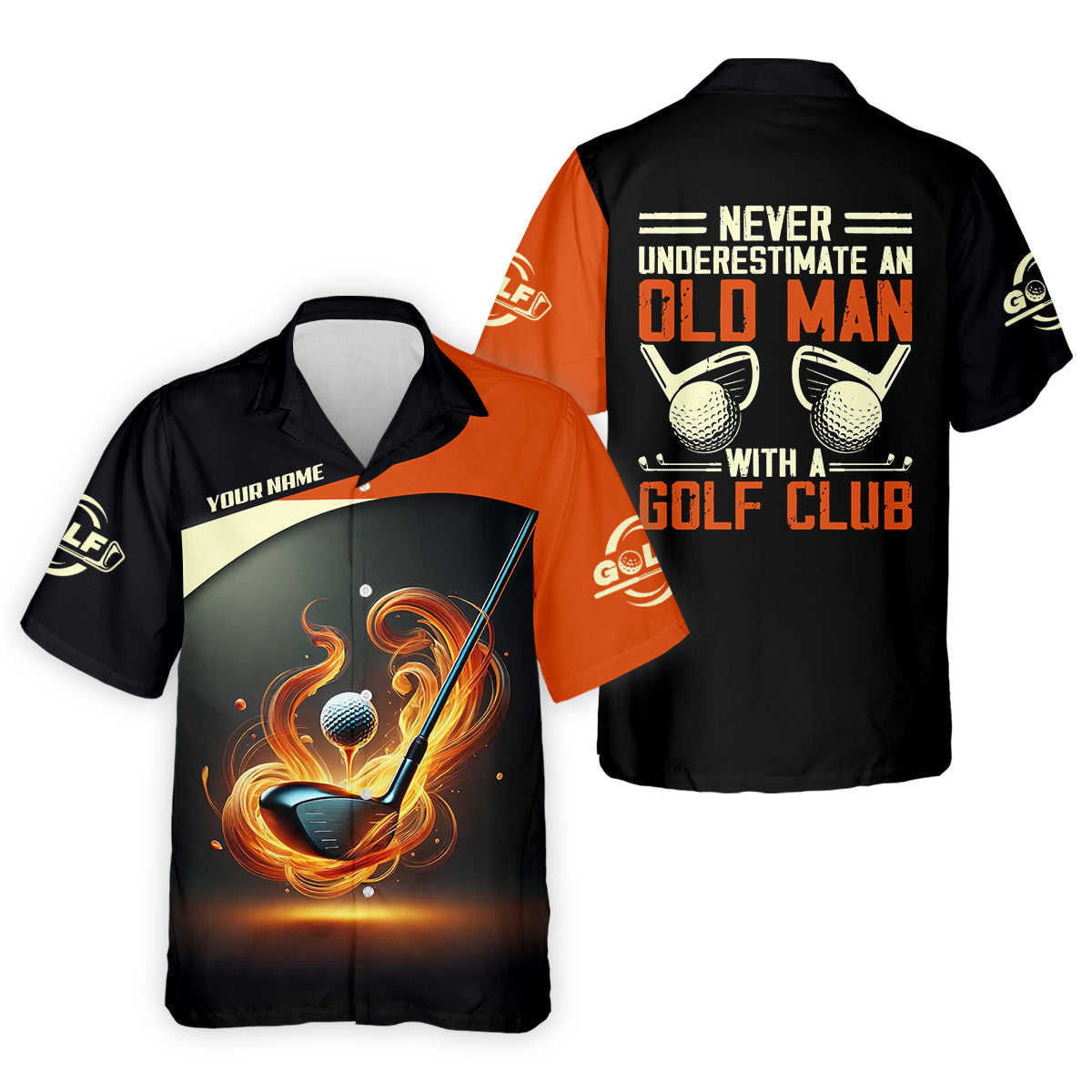 Never Underestimate An Old Man With A Golf Club Custom Funny Golf Polo Shirt, Christmas Golf Gift