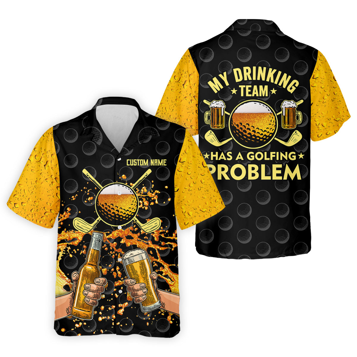 My Drinking Team Has A Golfing Problem Custom Men's Golf Polo Shirt, Funny Golf Shirt, Dad Golf Gift