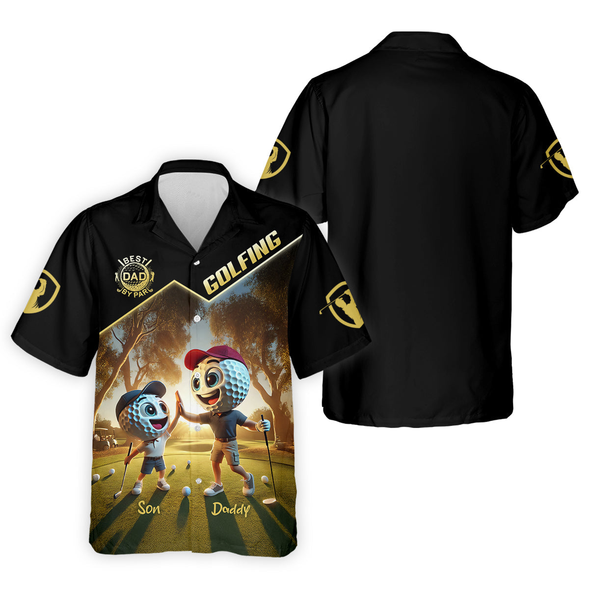 Best Dad By Par Custom Men's Golf Polo Shirt, Dad Golf Gift, Christmas Golf Gift