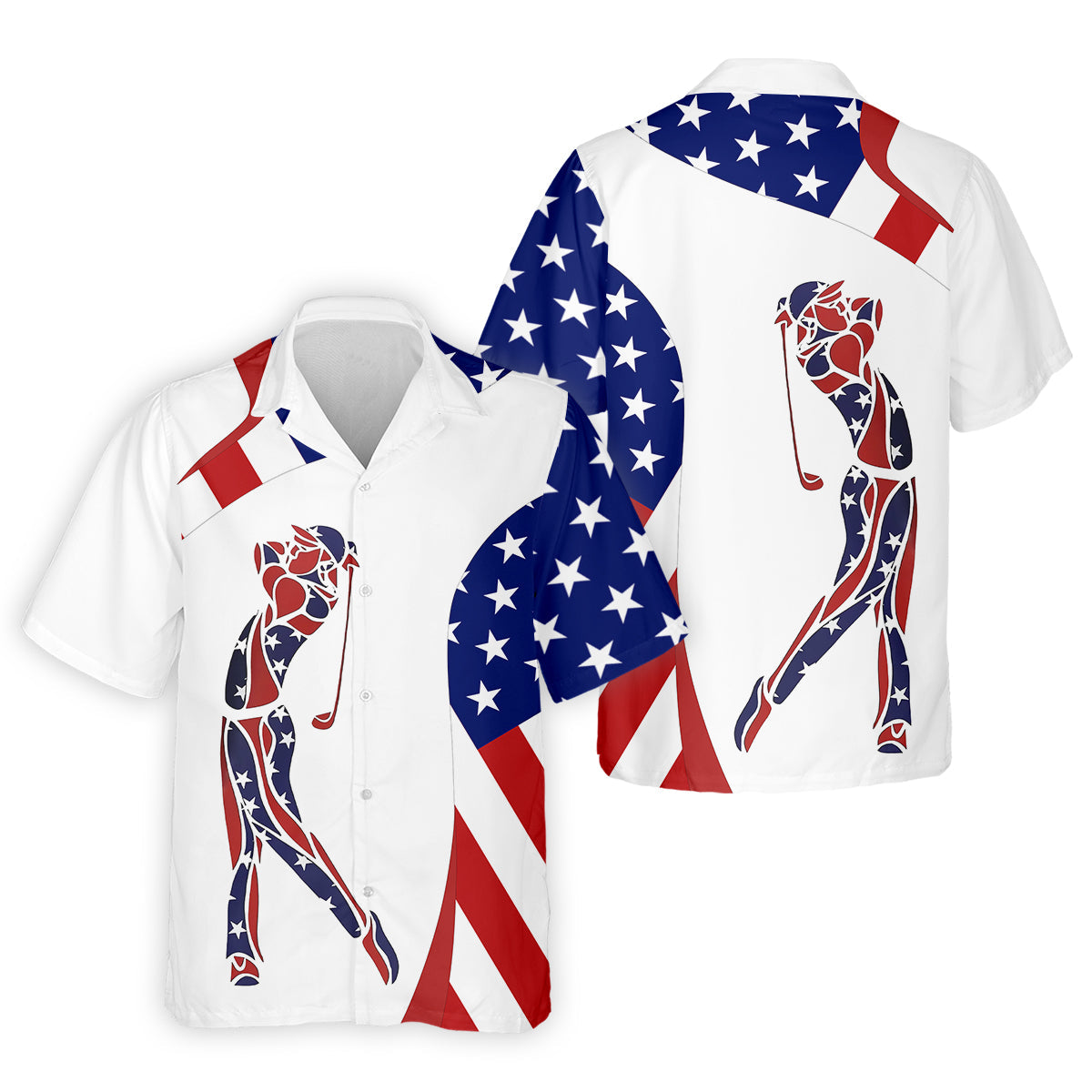 American Golfer Mens Golf Polo Shirt, Mens Golf Gift, Mens Golf Shirt