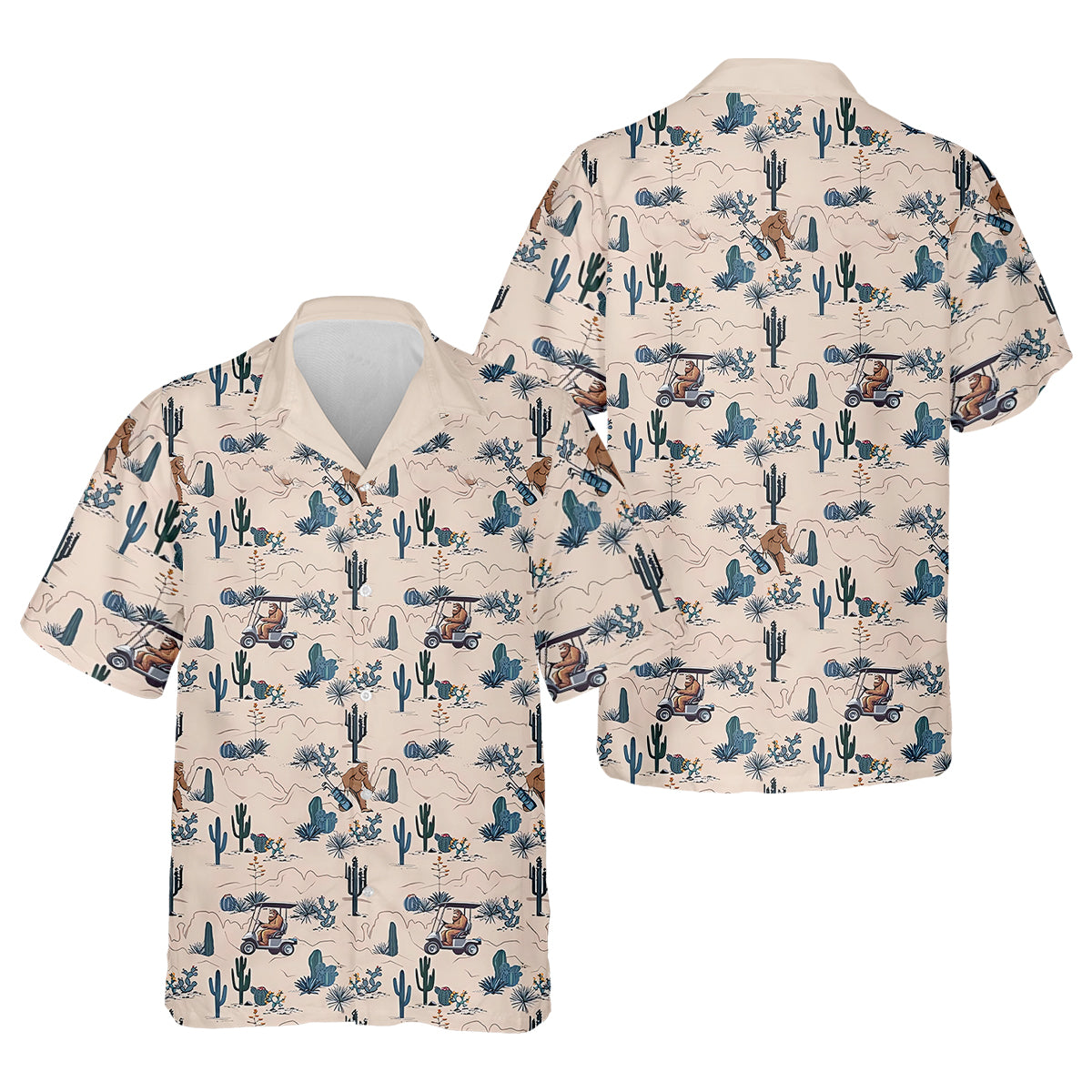 Bigfoot On The Green Men's Golf Polo Shirt, Funny Golf Shirt, Men Golf Gifts