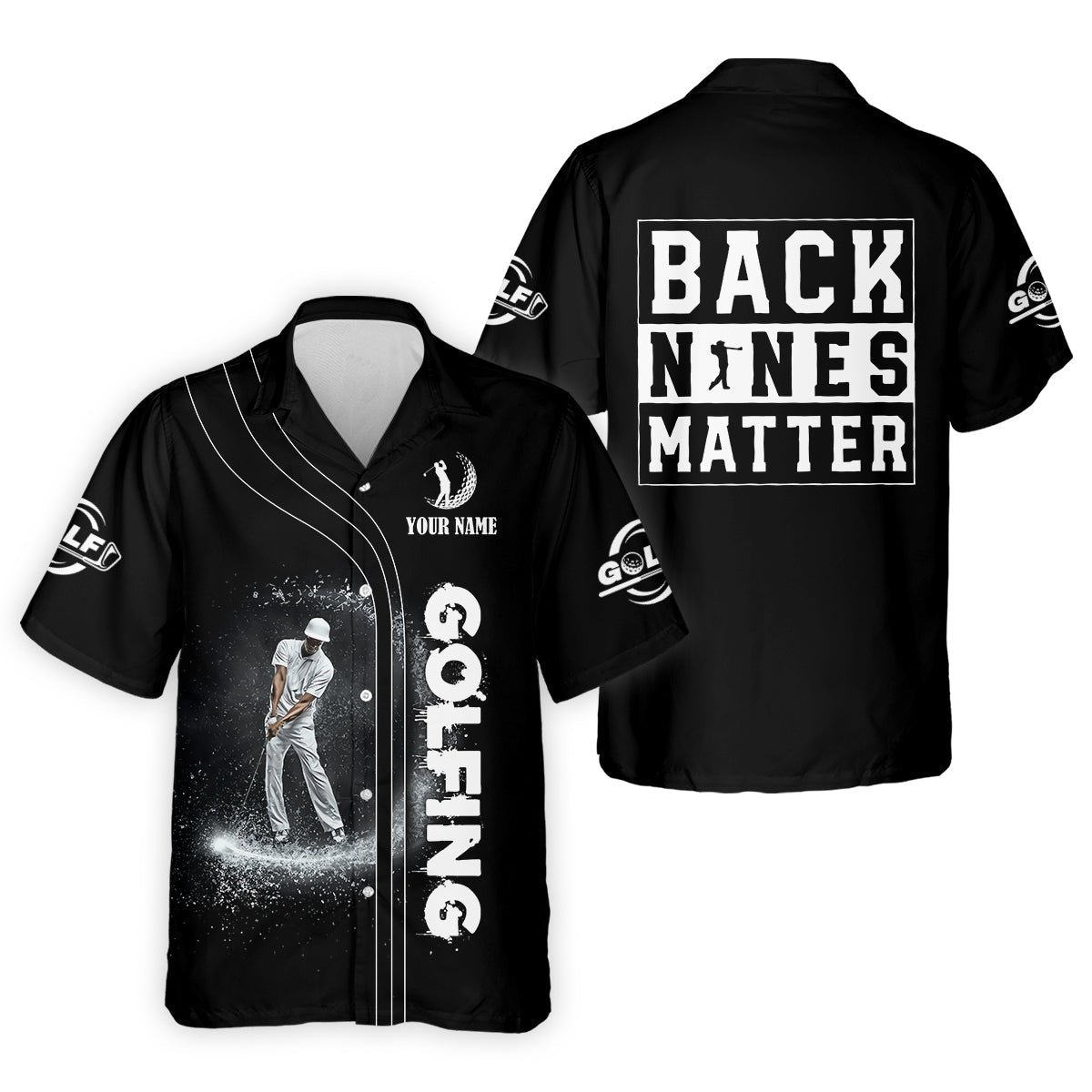 Back Nines Matter Custom Funny Golf Polo Shirt, Dad Golf Gifts