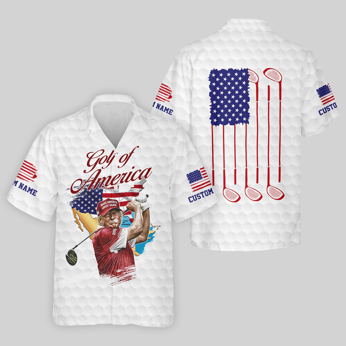 Golf Of America Custom Men's Golf Polo Shirt, Funny Golf Shirt, Christmas Golf Gift