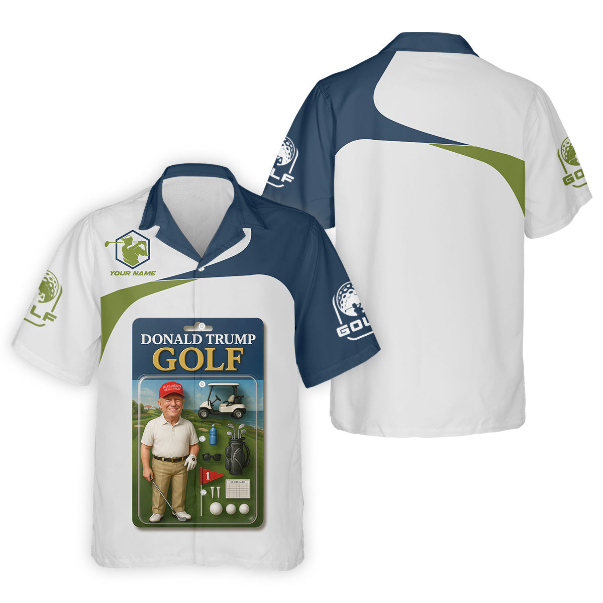 Trump Golfing Custom Men's Golf Polo Shirt, Golfing Apparel, Gift For Golfers