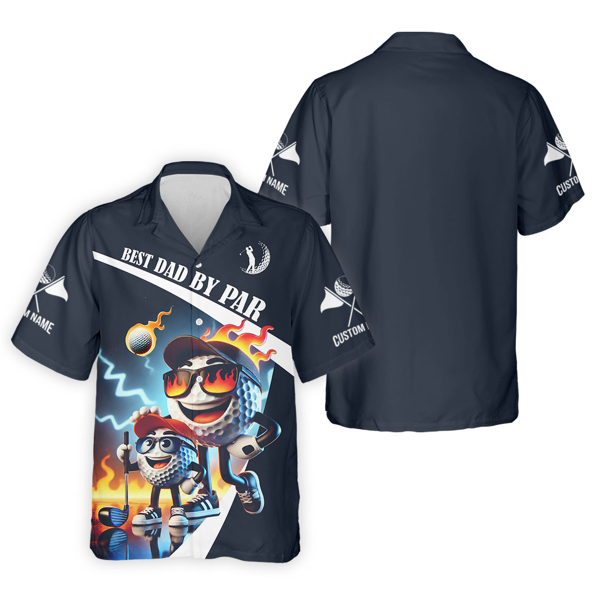 Best Dad By Par Custom Funny Golf Polo Shirt, Christmas Golf Gift