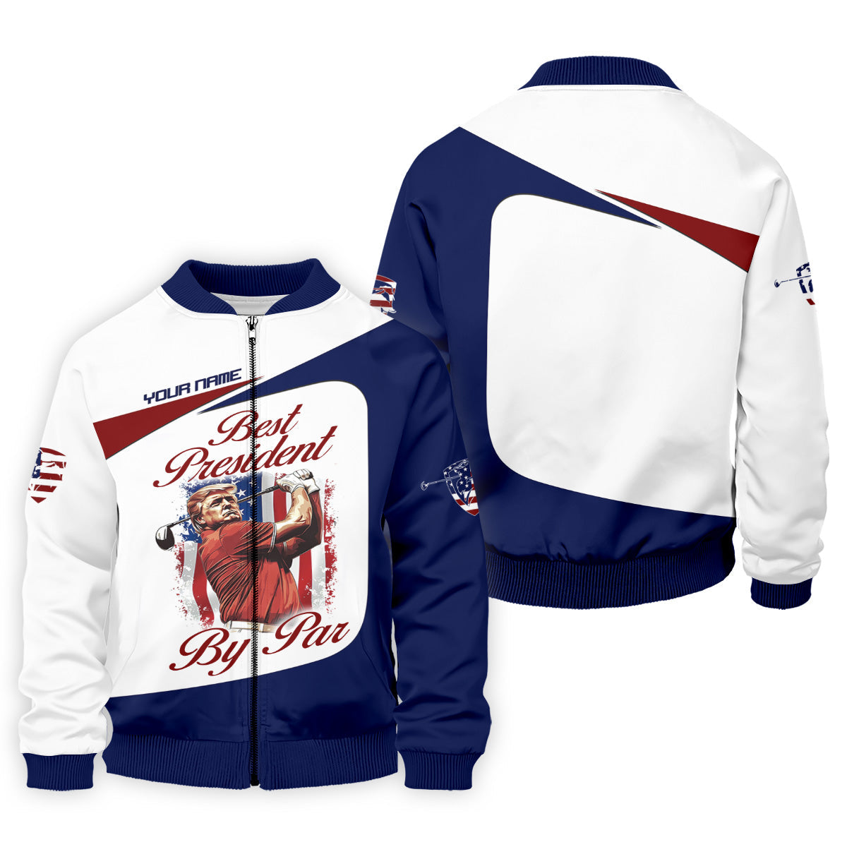 Trump Best President By Par Custom Funny Golf Polo Shirt For Men, Christmas Golf Gift