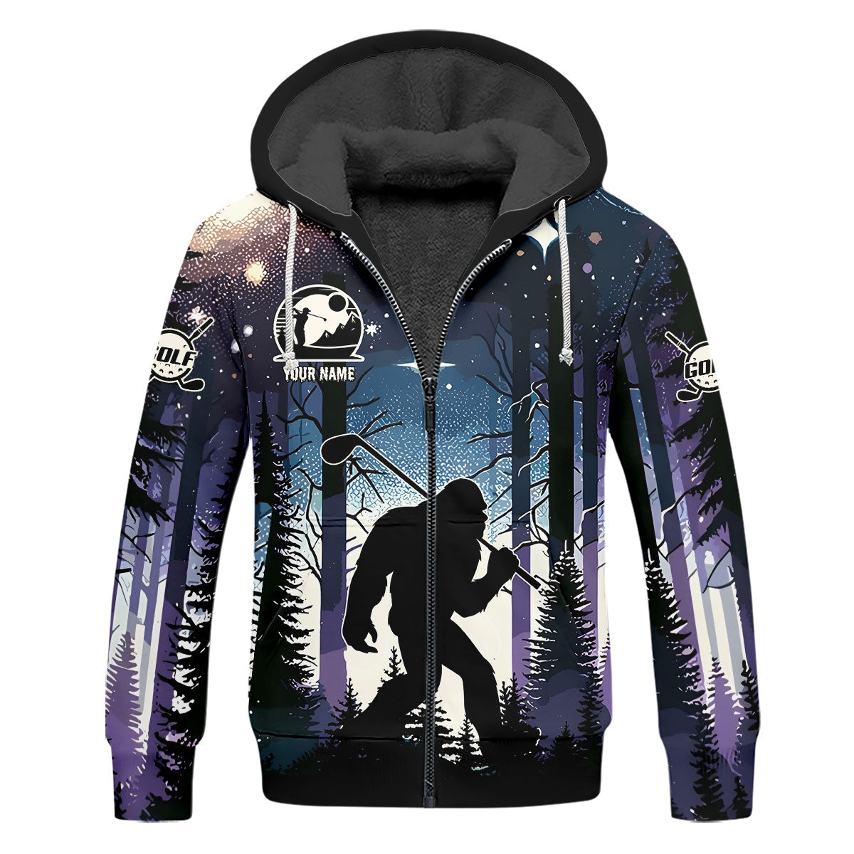 Funny Bigfoot Custom Golf Polos For Men, Golf Shirts For Men, Mens Golf Gift, Gift For Golfers