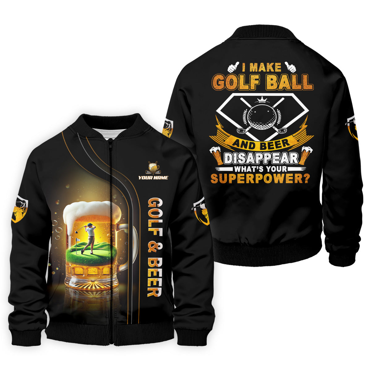 I Make Golf Ball And Beer Custom Men's Golf Polo Shirt, Funny Golf Shirt, Dad Golf Gift