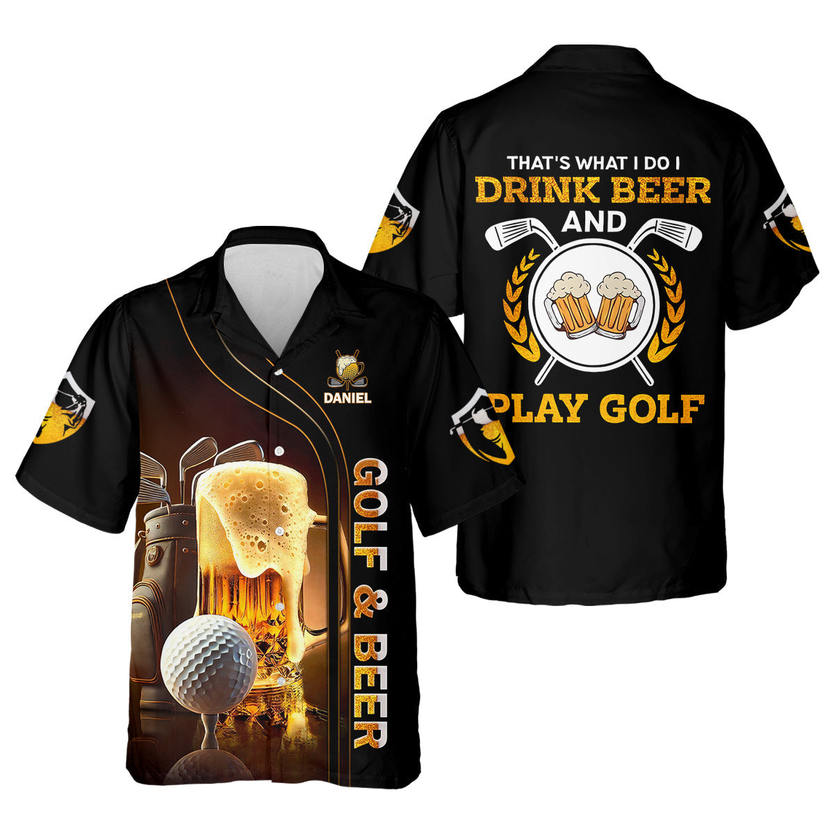 That's What I Do I Drink Beer And Play Golf Custom Funny Golf Polo Shirt, Dad Golf Gifts