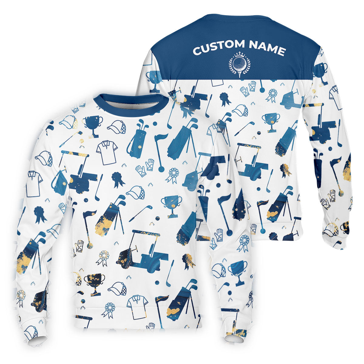 Personalized Golf Pattern Shirt, Men Golf Polo, Matching Golf Shirts, Men's Long Seeve Golf Shirts