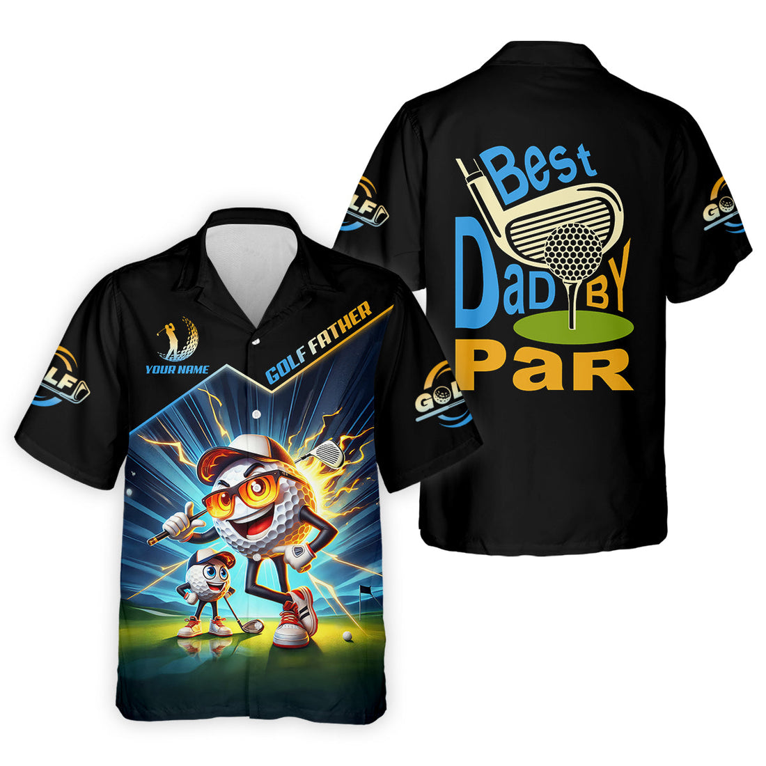 Best Dad By Par Golf Father Custom Men's Golf Polo Shirt, Funny Golf Shirt, Christmas Golf Gift