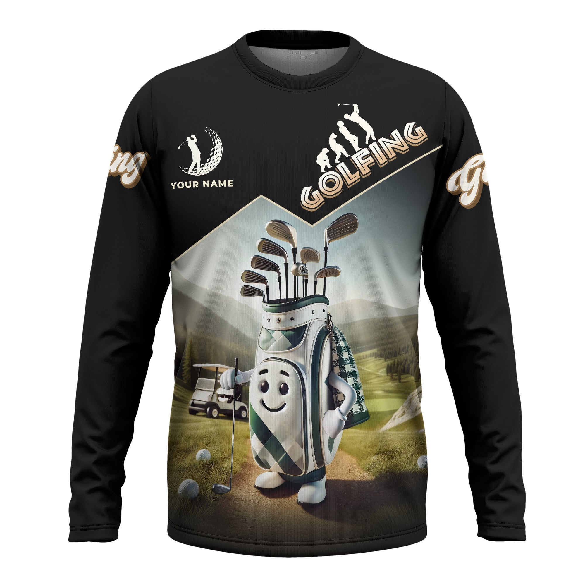 Funny Golf Bag Men's Golf Polo Shirt, Golfing Apparel, Mens Golf Gift, Funny Golf Shirt