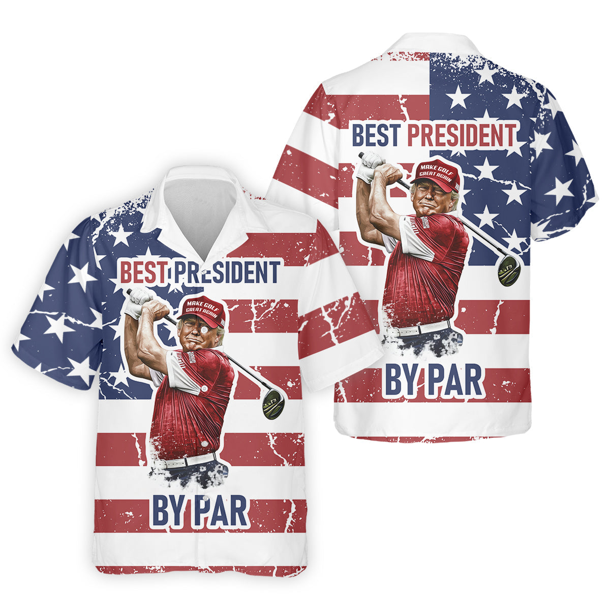 Best President By Par Men's Golf Polo Shirt, Funny Trump Shirt, Christmas Golf Gift