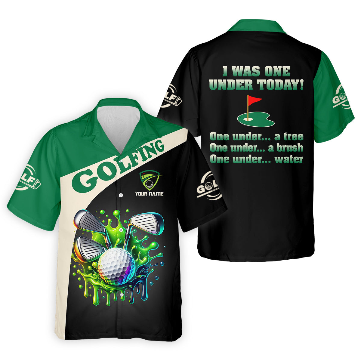 I Was One Under Today Custom Funny Golf Polo Shirt, Dad Golf Gifts