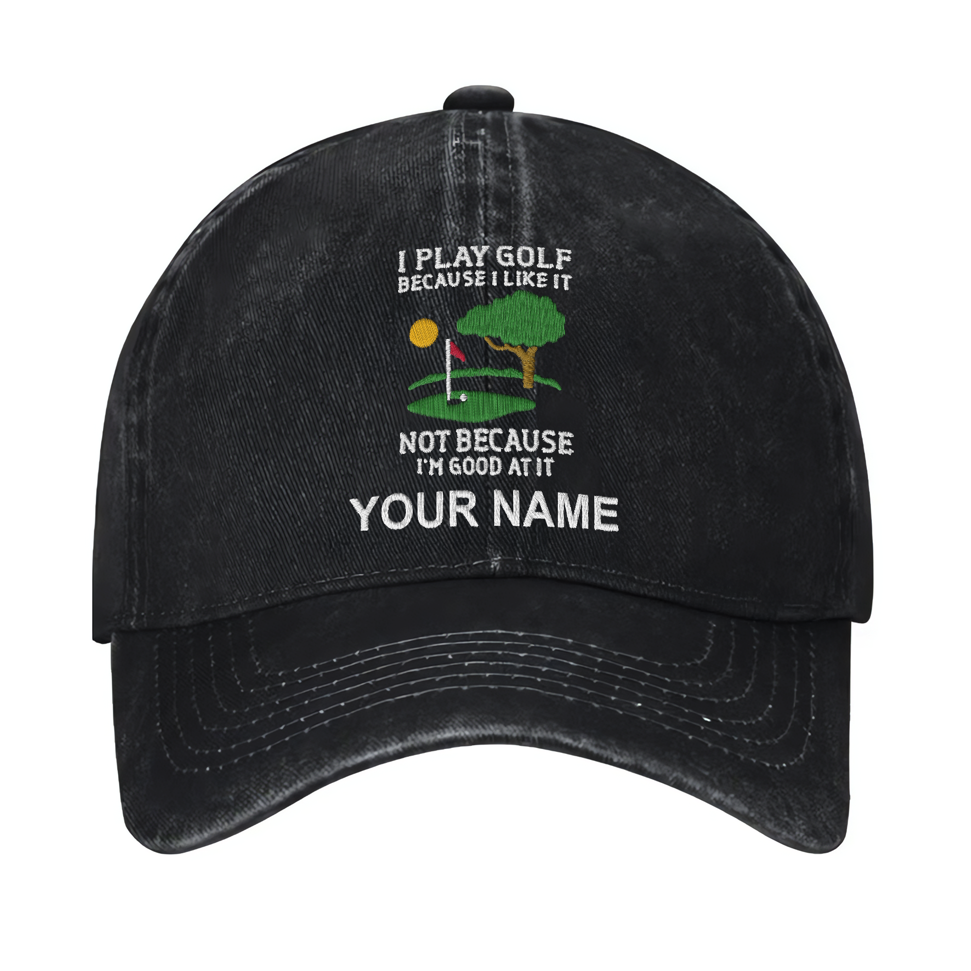 I Play Golf Because I Like It Custom Embroidered Baseball Cap, Funny Golf Hat, Dad Golf Gift