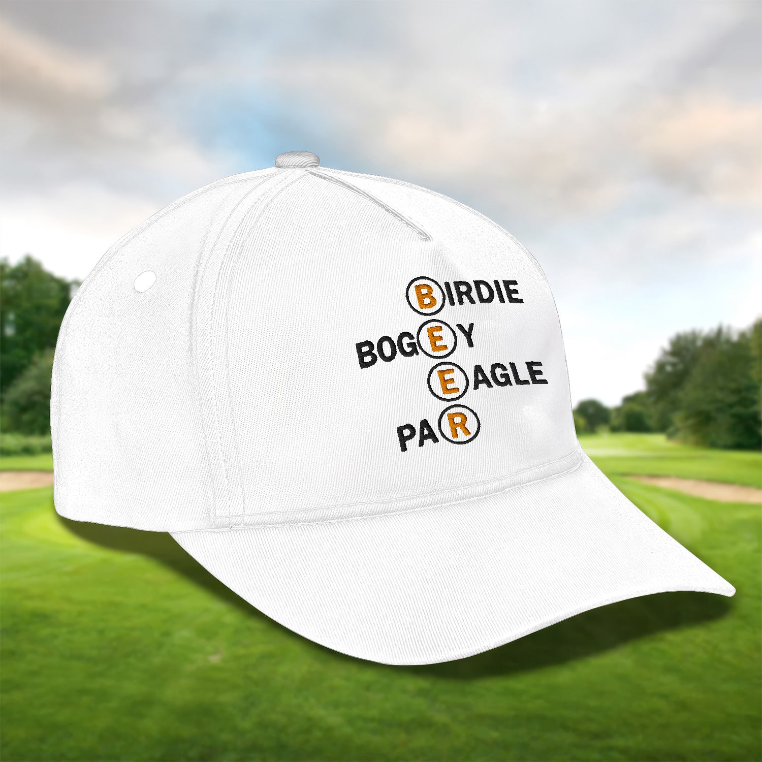 Birdie Bogey Eagle Par Embroidered Baseball Cap, Golf Hat, Dad Golf Gift