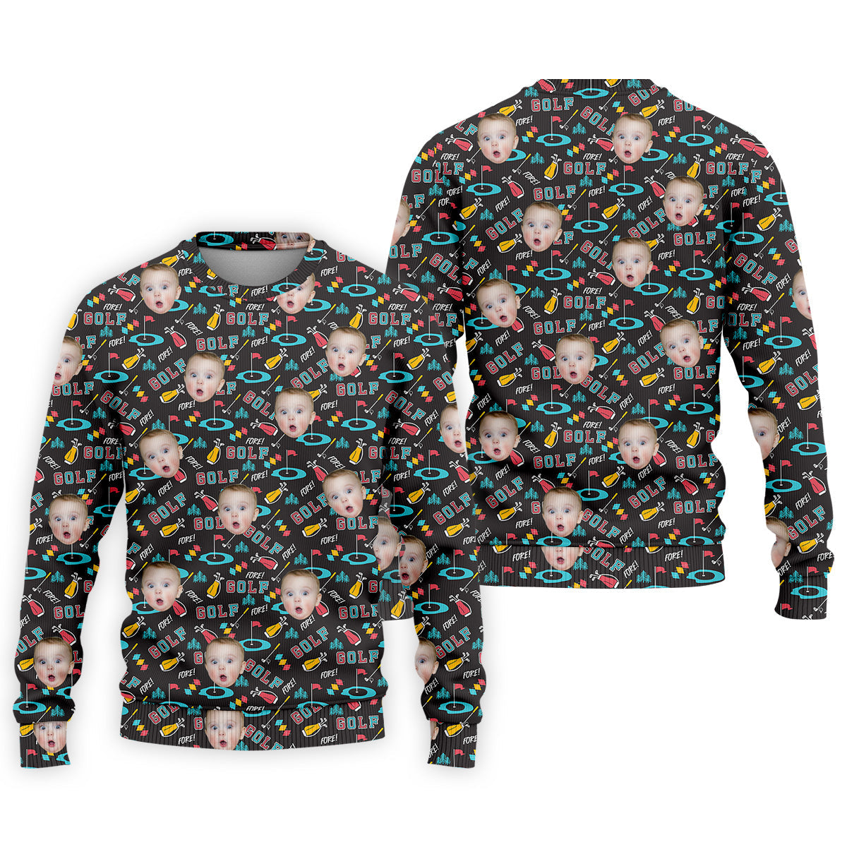 Custom Shirts With Faces, Funny Golf Polo Shirt, Gifts For The Golfing Dad, Golf Gift For Dad