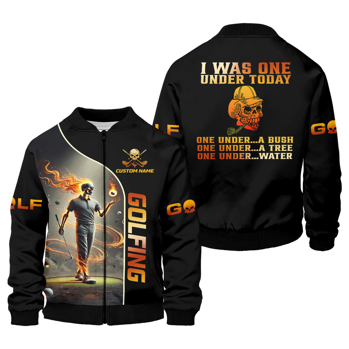 I Was One Under Today Custom Men's Golf Polo Shirt, Funny Skull Golf Shirt, Dad Golf Gift