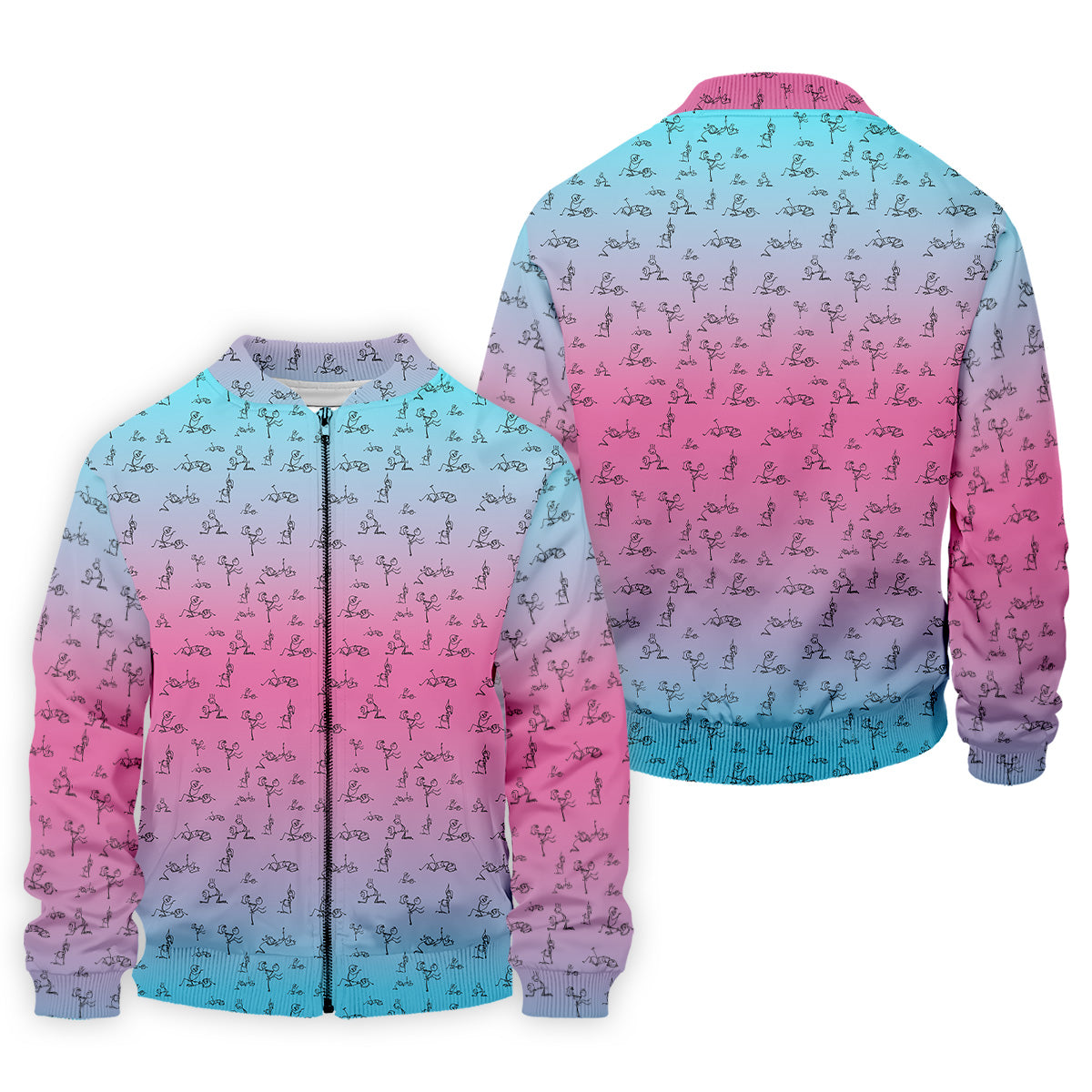 Stick Figure Couple Pink Blue Fun Men's Golf Polos, Unique Gift For Golfer, Polo For Men