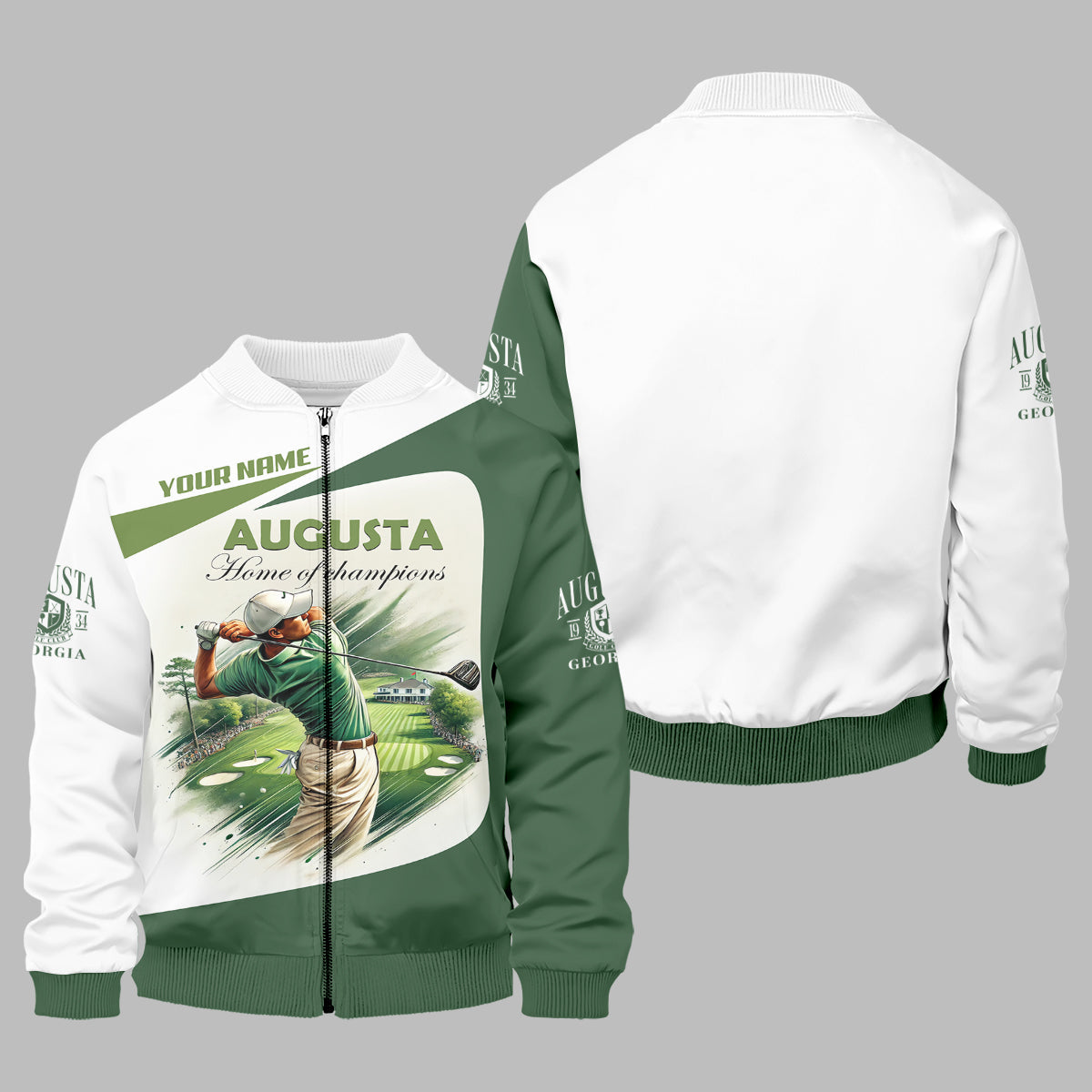 Custom Augusta Golfer Home Of Champions Men's Golf Polo Shirt, Mens Golf Gift, Mens Golf Shirt