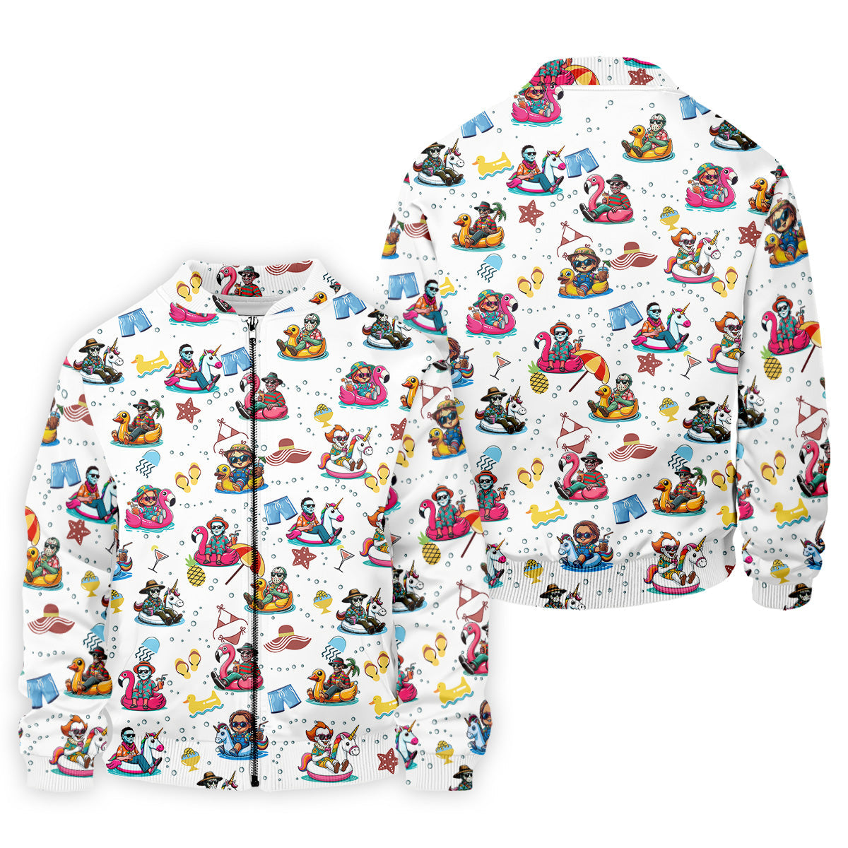 Funny Horror Character Pool Party Hawaiian Shirt, Halloween Movie Shirt, Horror Movie Shirt, Funny Hawaiian Shirt