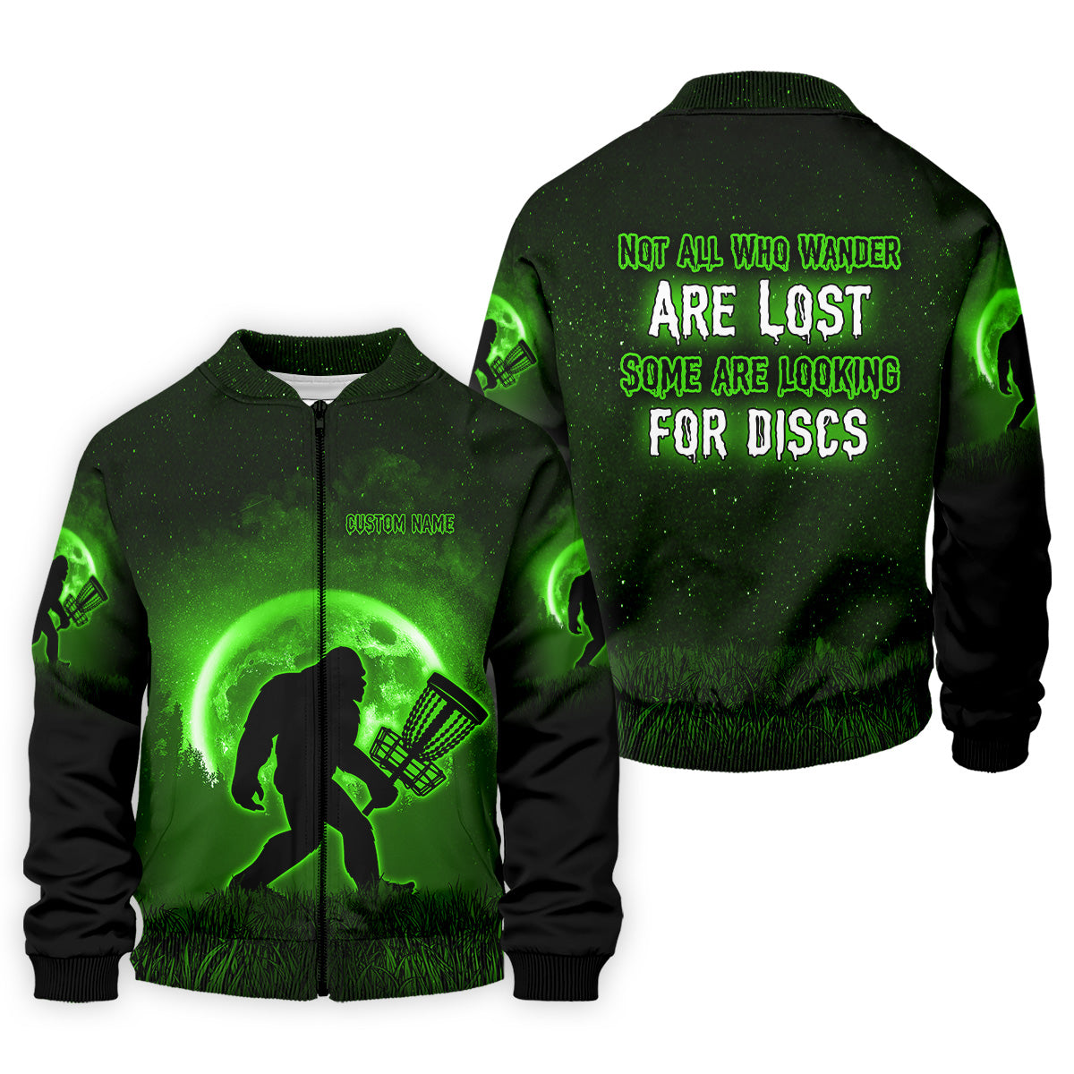 Not All Who Wander Are Lost Bigfoot Disc Golf Shirt, Personalized Golf Shirt, Funny Golf Polo Shirt