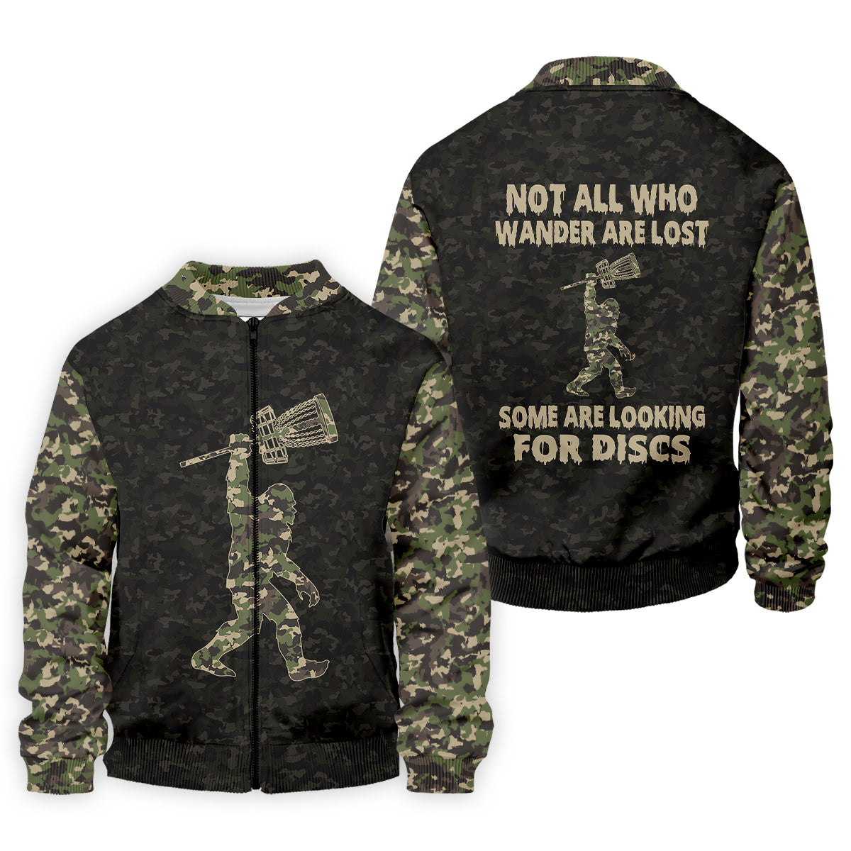 Funny Bigfoot Discs Golf Men's Golf Polo Shirt, Camo Golf Shirt, Mens Golf Shirt, Funny Golf Shirt