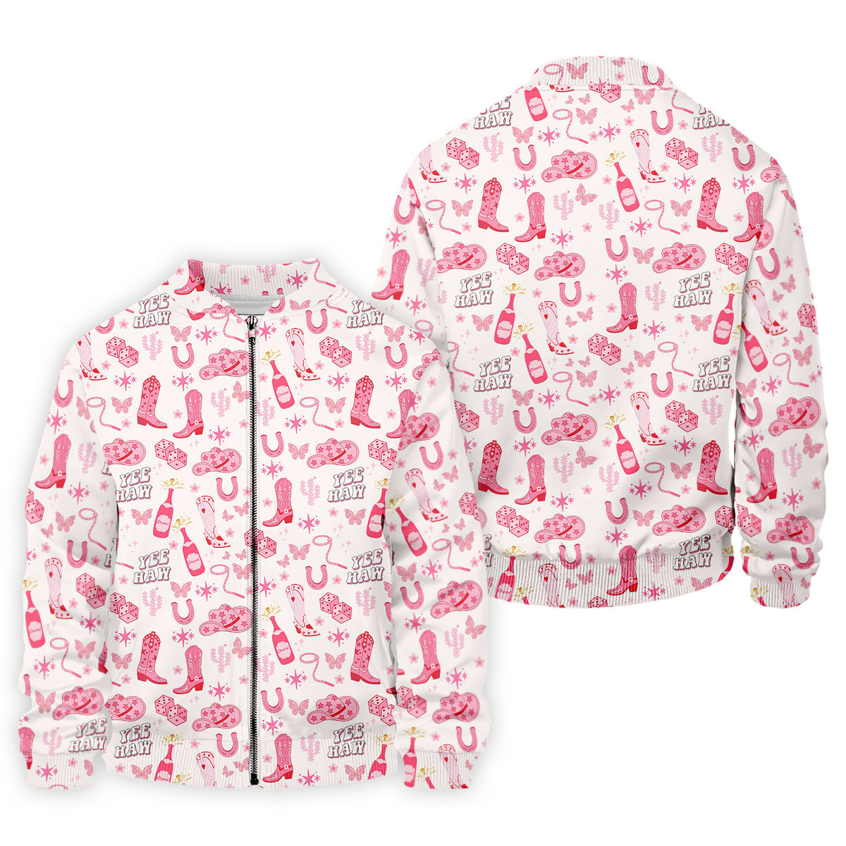 Yee Haw Cowgirl Pink Golf Polo, Western Golf Shirt, Fun Golf Shirts For Men, Golfing Apparel