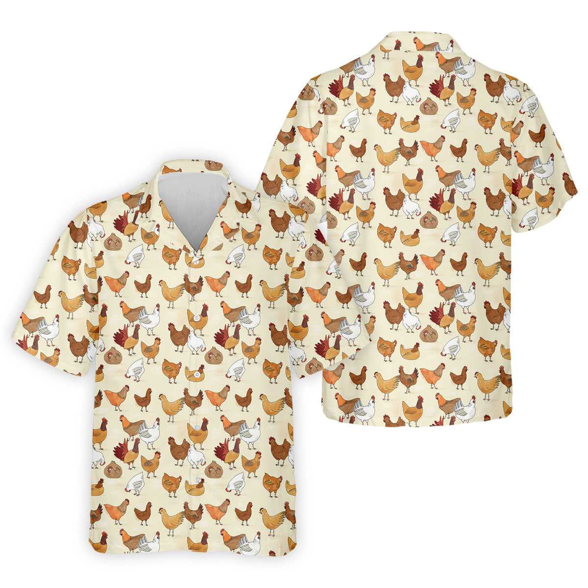 Chicken Family Custom Men's Funny Graphic Golf Polo Shirt, Chicken Lover Gifts, Dad Golf Gift