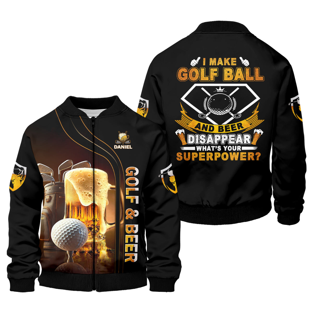 I Make Golf Ball And Beer Disappear Custom Golf Polo Shirt, Mens Golf Gift, Golf Lover Gift