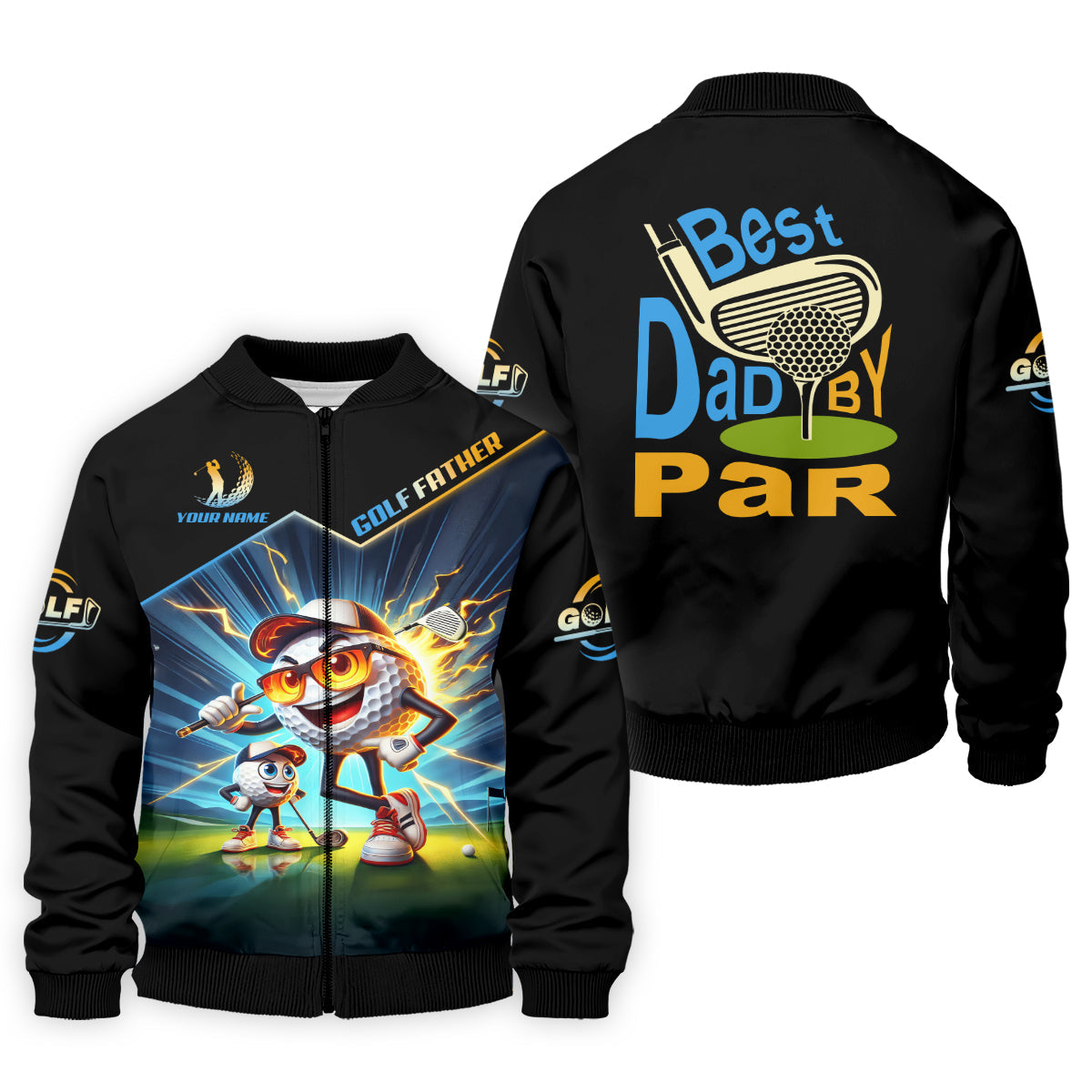 Best Dad By Par Golf Father Custom Men's Golf Polo Shirt, Funny Golf Shirt, Christmas Golf Gift