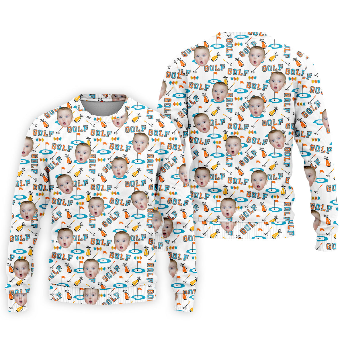 Custom Kids Photo Golf Shirt, Funny Golf Polo Shirt, Gifts For The Golfing Dad, Christmas Golf Gift