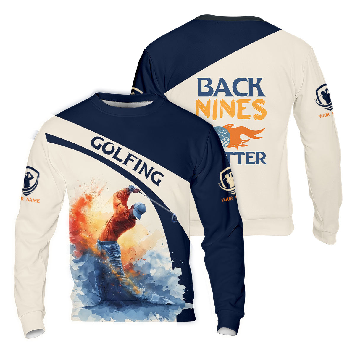 Back Nines Matter Custom Golf Polo Shirt, Funny Golf Shirt, Golf Polos For Men, Dad Golf Gift