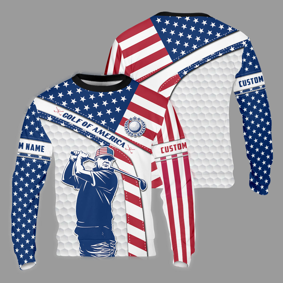 Funny Trump Golf Of America Custom Polos For Men, Mens Golf Gift, Golfing Apparel, Mens Polo Shirts