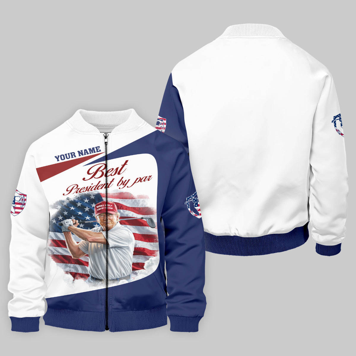 Best President By Par Custom Funny Golf Polo Shirt, Trump Shirt, Christmas Golf Gift