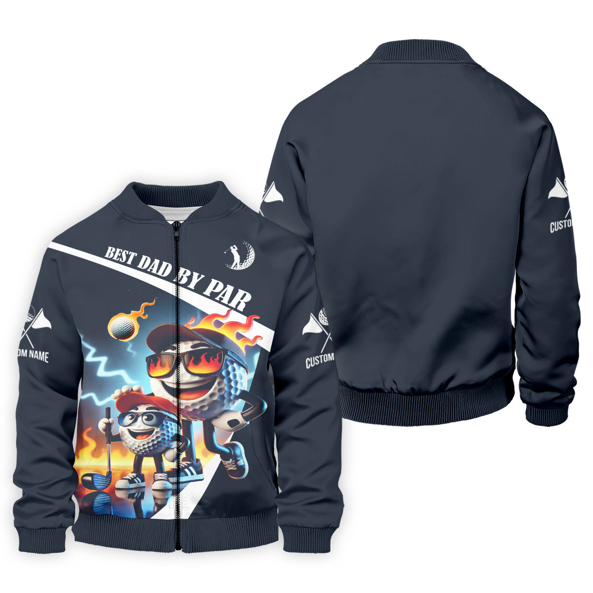 Best Dad By Par Custom Funny Golf Polo Shirt, Christmas Golf Gift