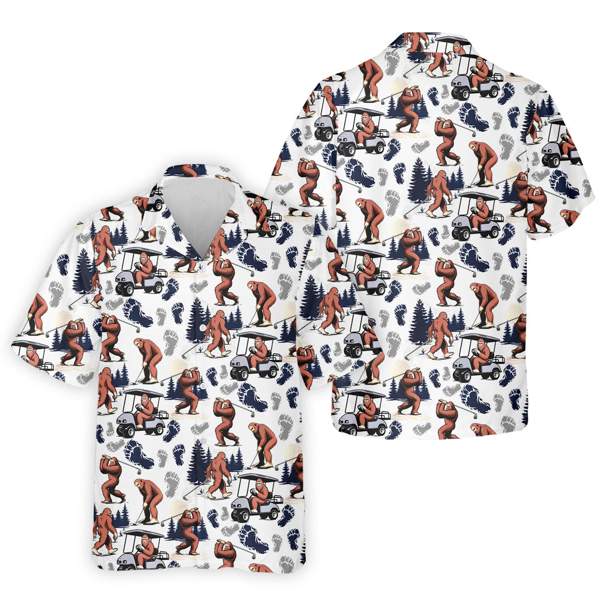 Sasquatch Golf Shirt, Bigfoot Shirt, Hawaiian Golf Shirts, Matching Golf Shirts, Golf Shirts For Men