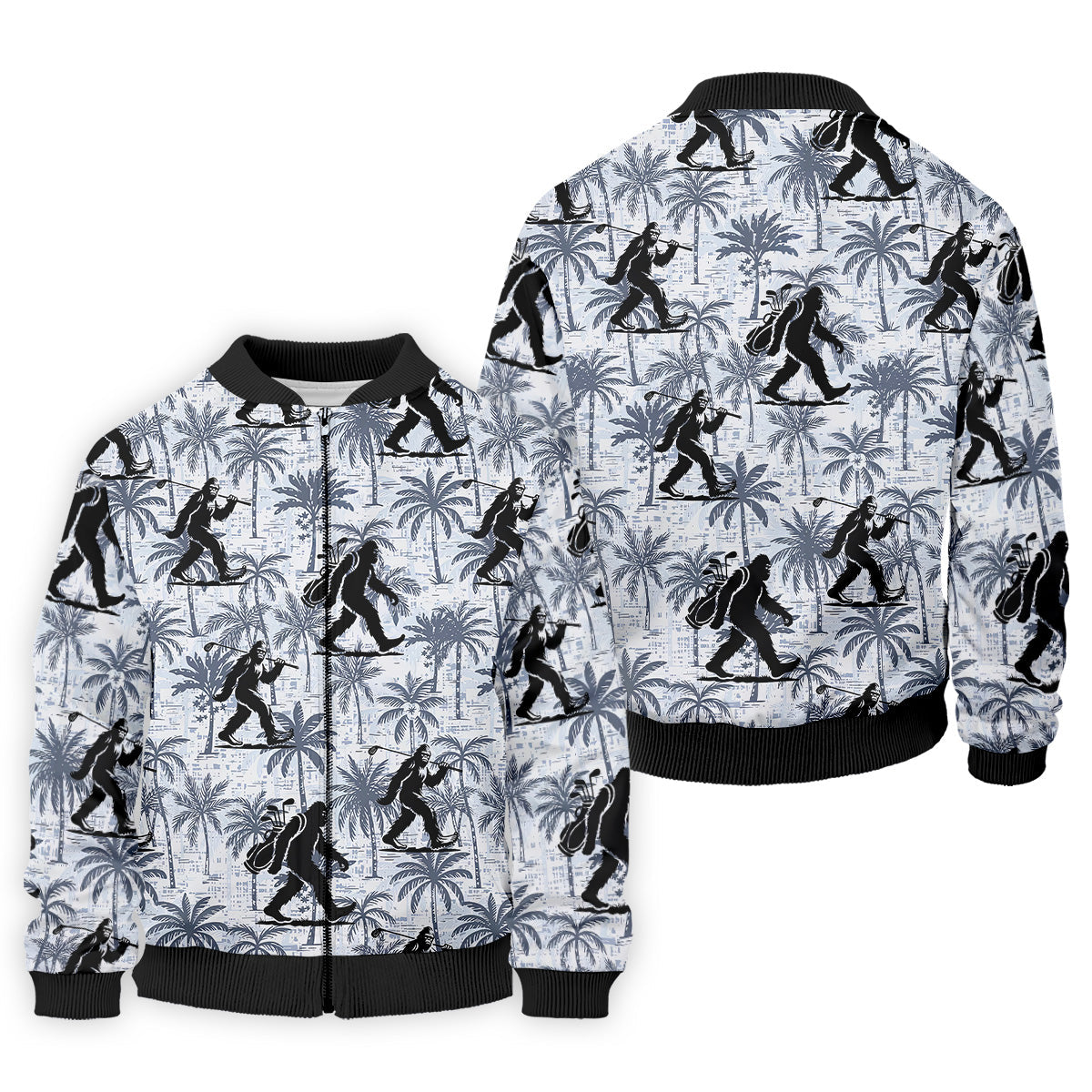 Funny Bigfoot Golf Hawaiian Shirt, Tropical Golf Shirts, Mens Golf Polo Shirts, Cool Golf Gifts