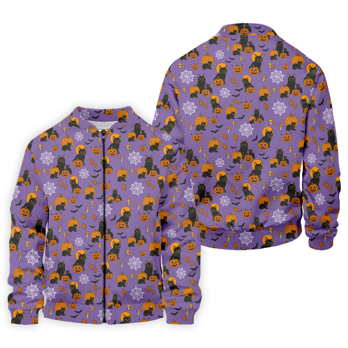 Halloween Cat Pumpkin Purple Golf Shirt, Golf Hoodie, Golf Gift For Men, Golfing Apparel