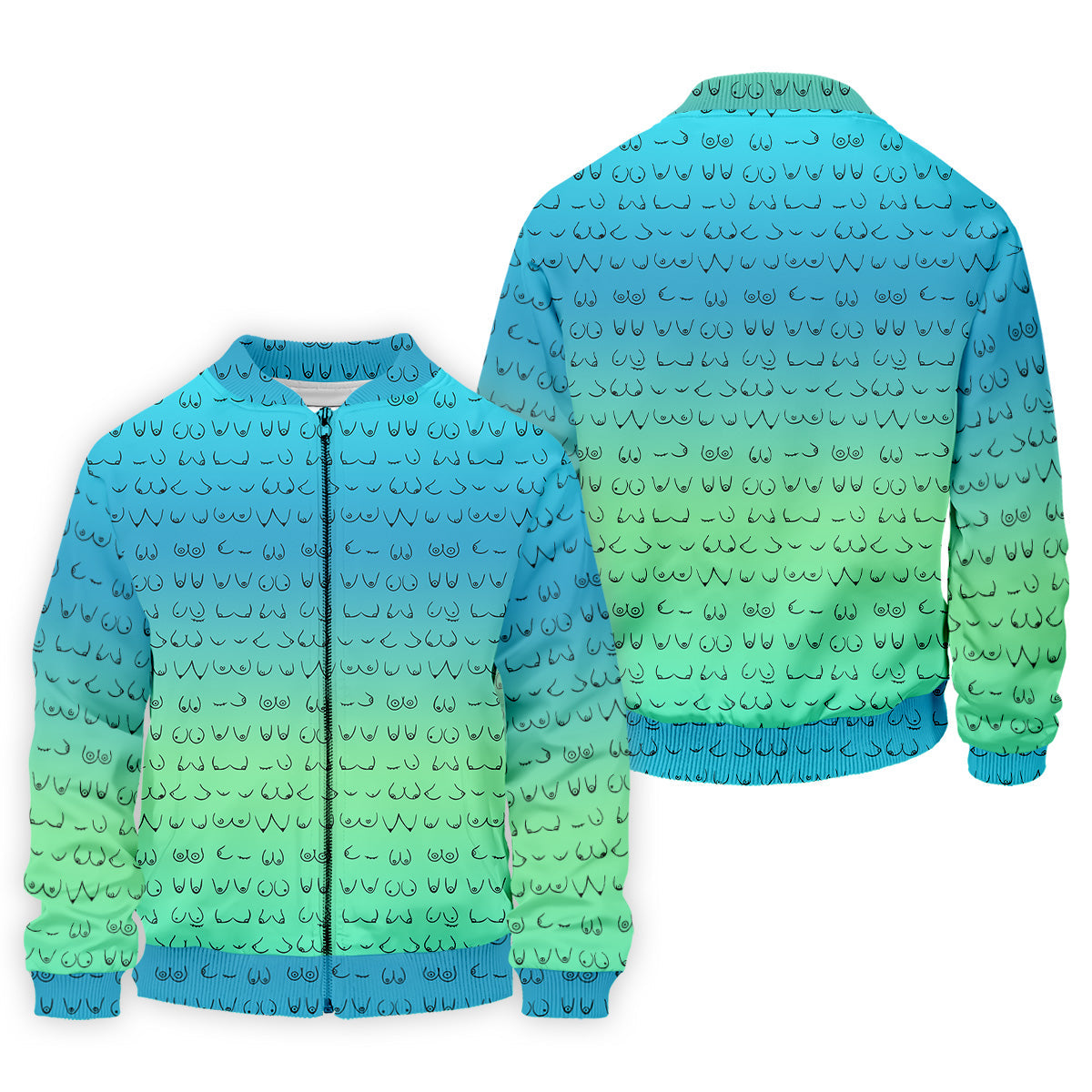 Blue Ombre Boobs Golf Shirt, Fun Golf Shirts For Men, Mens Golf Polo Shirts, Cool Golf Gifts