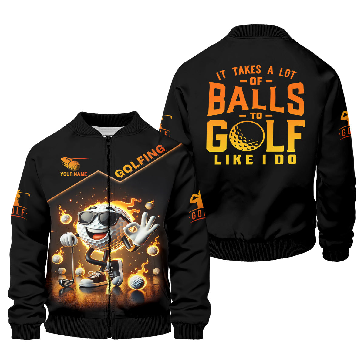 It Takes a Lot of Balls to Golf the Way I Do Custom Men's Golf Polo Shirt, Funny Golf Shirt, Dad Golf Gift