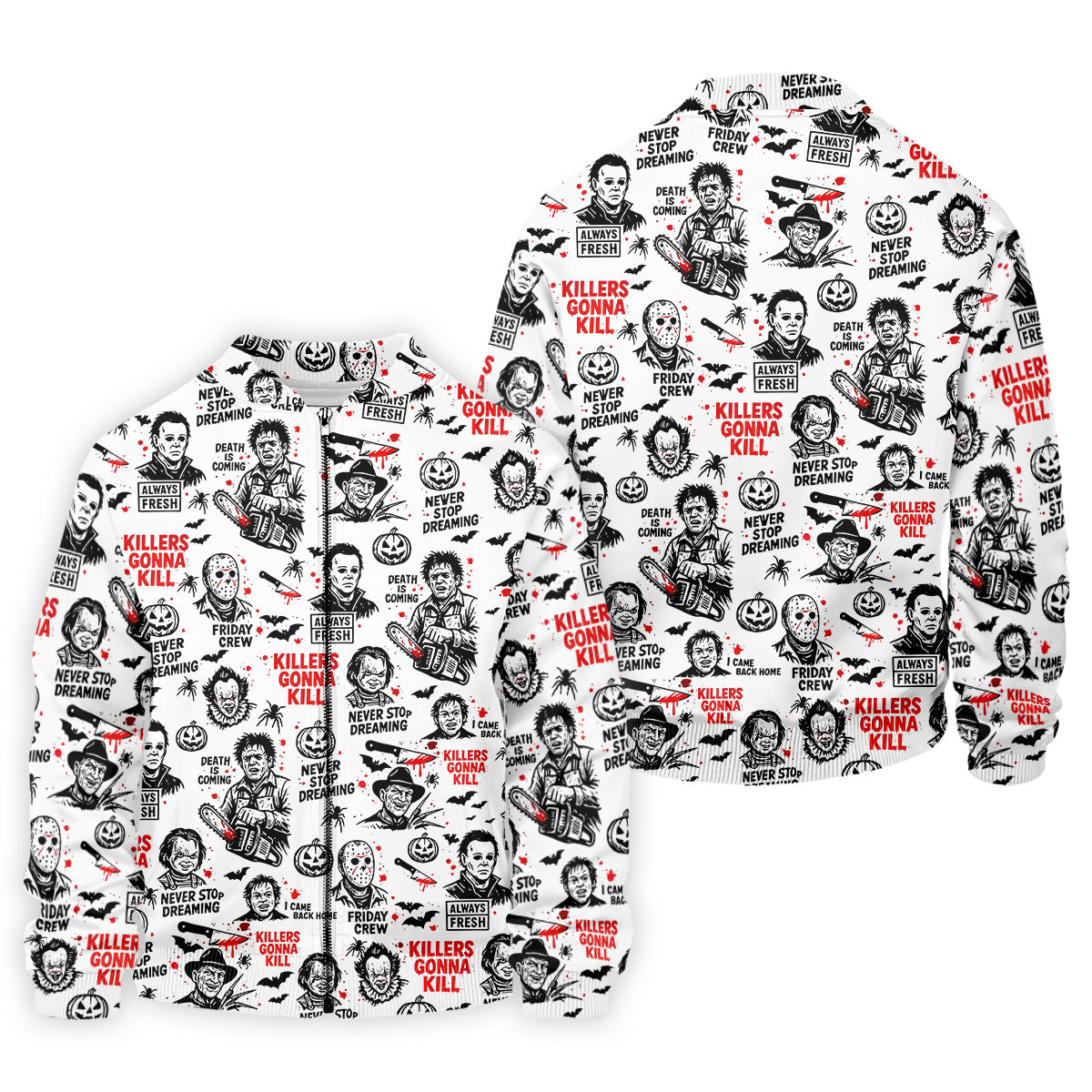 Funny Horror Character Men's Golf Polo Shirt, Horror Movie Shirt, Fun Golf Polo Shirt, Funny Halloween Gift