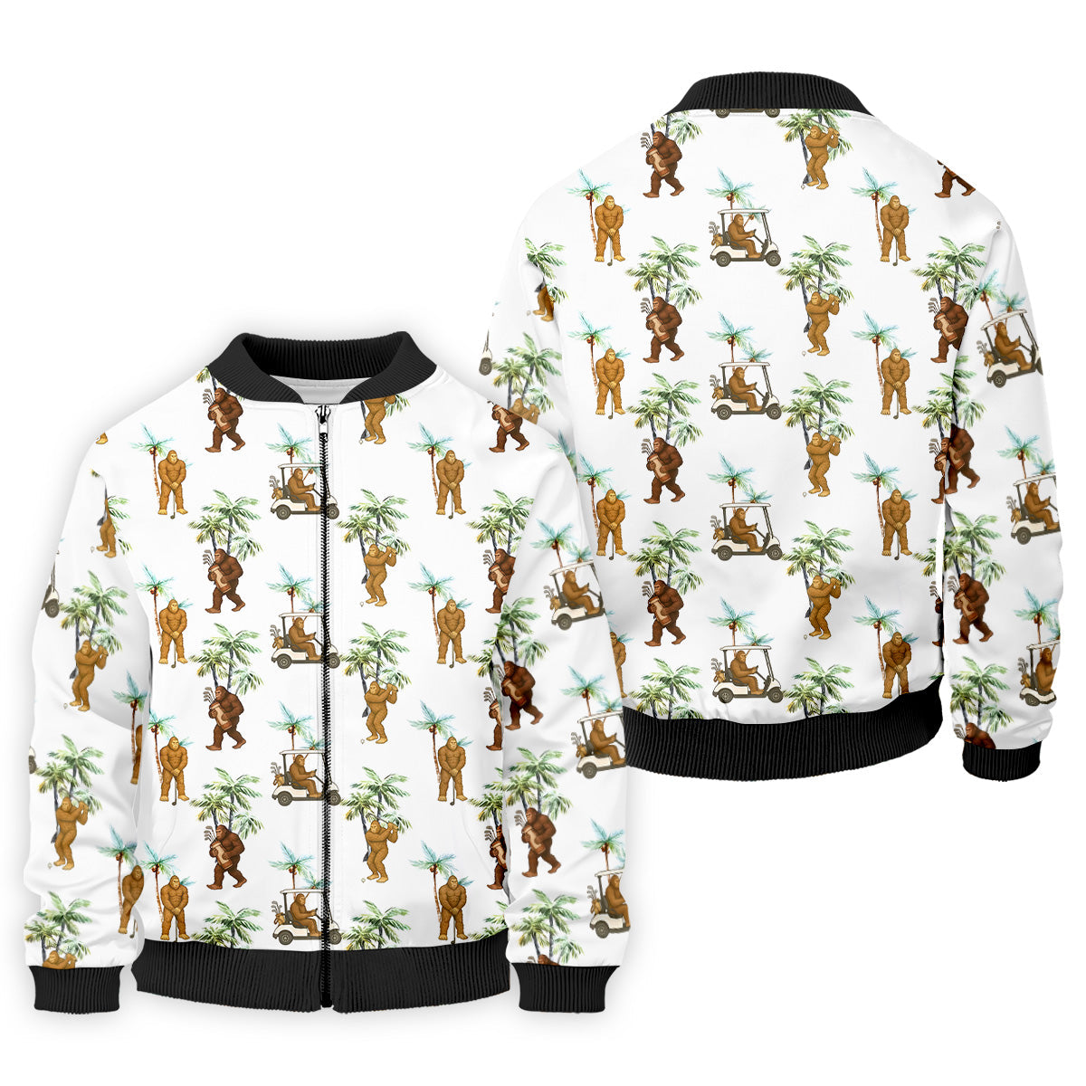 Bigfoot Golf Hawaiian Shirt, Tropical Golf Shirts, Fun Golf Shirts For Men, Golfing Apparel