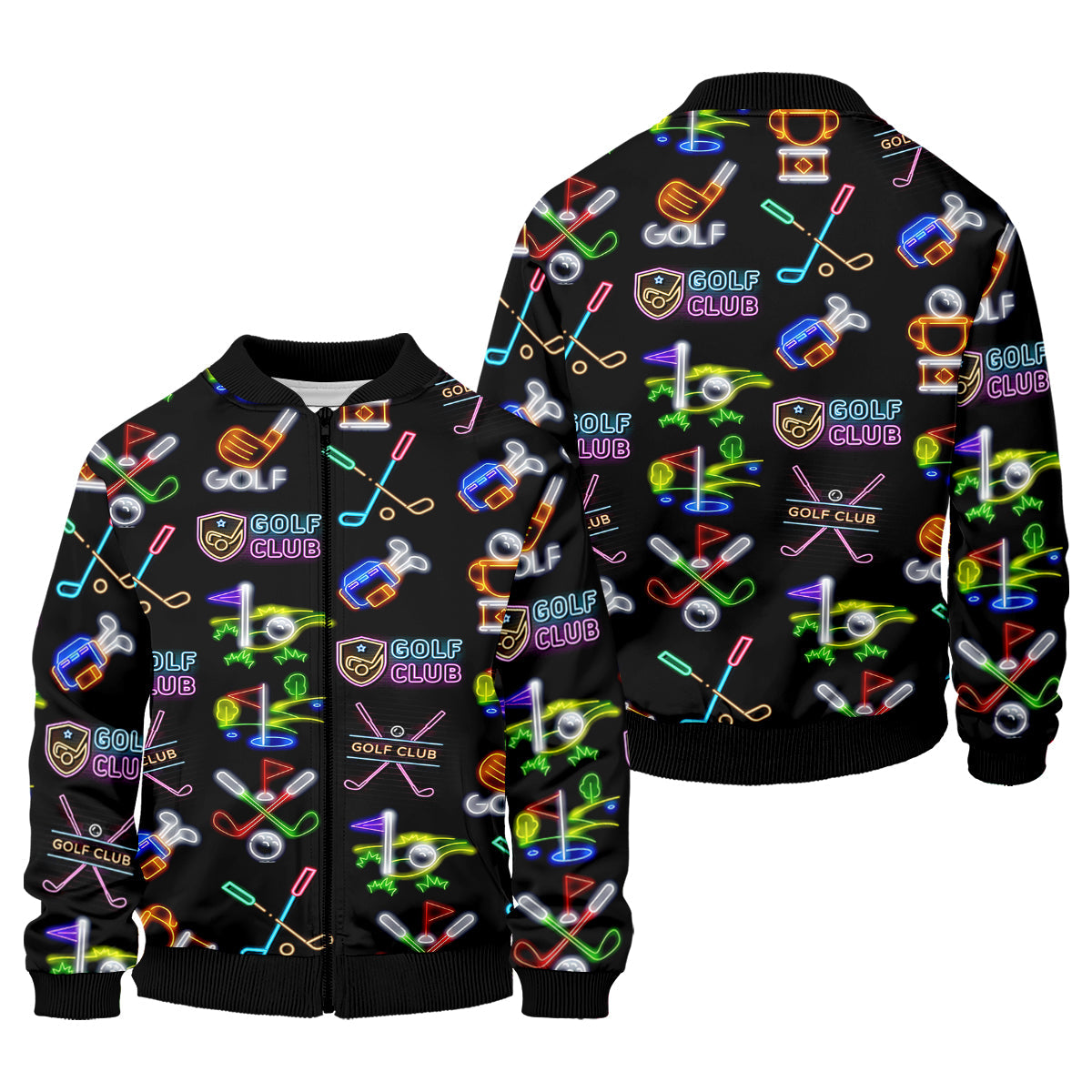 Neon Golf Clubs Men's Golf Polo Shirt, Funny Golf Shirt, Dad Golf Gift, Christmas Golf Gift