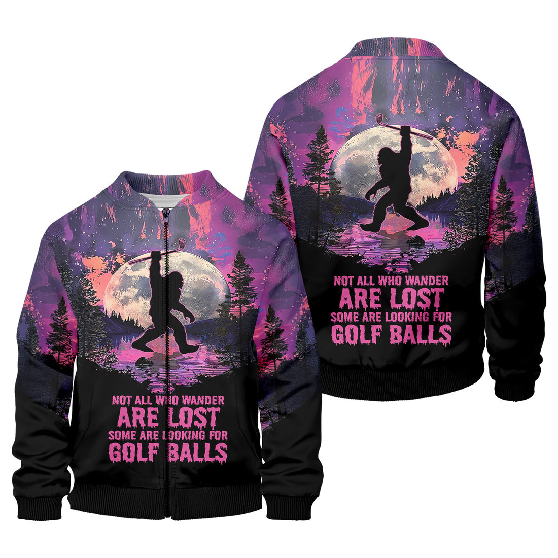 Not All Who Wander Are Lost Bigfoot Custom Men's Golf Polo Shirt, Funny Golf Shirt, Gift For Golfers