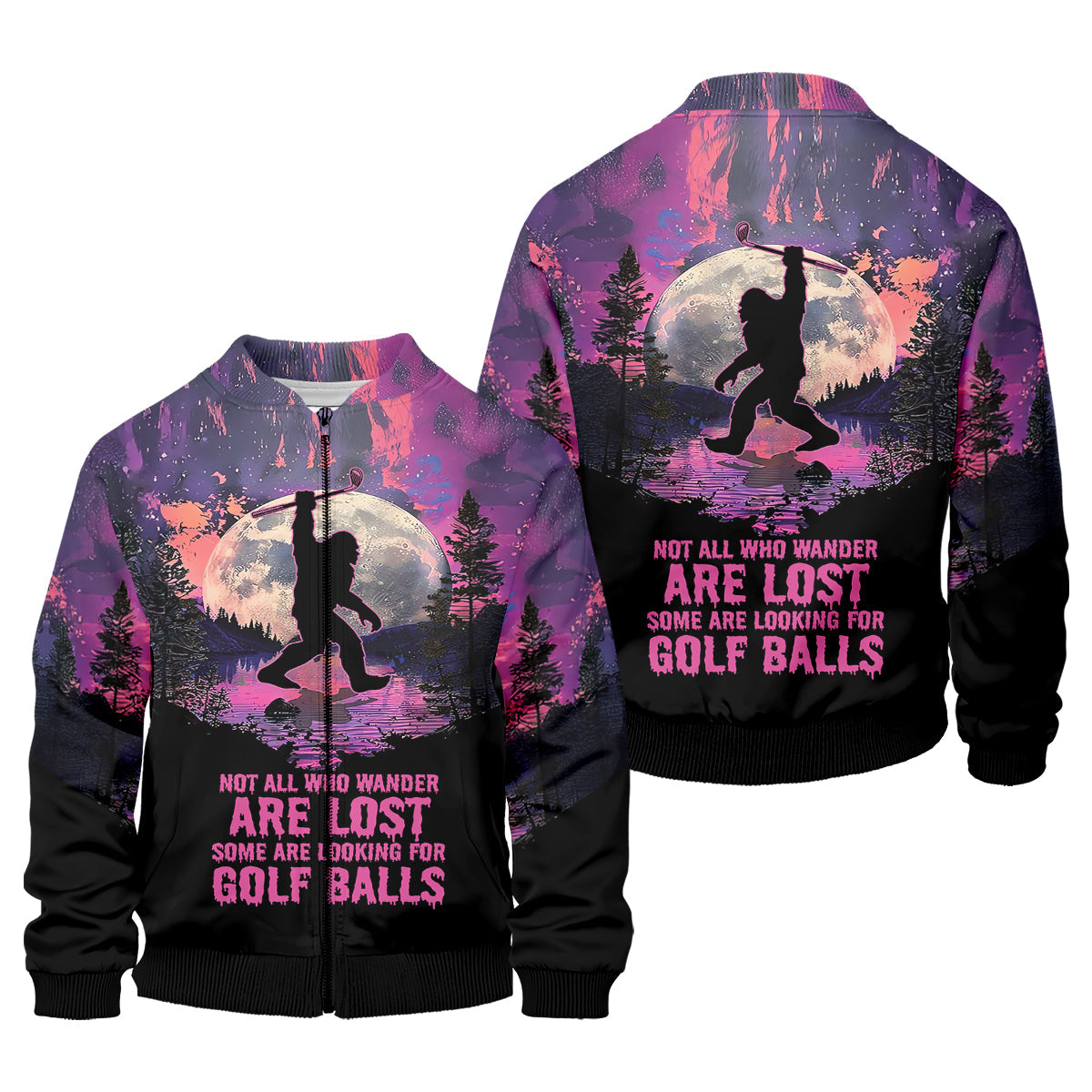 Not All Who Wander Are Lost Bigfoot Custom Men's Golf Polo Shirt, Funny Golf Shirt, Gift For Golfers