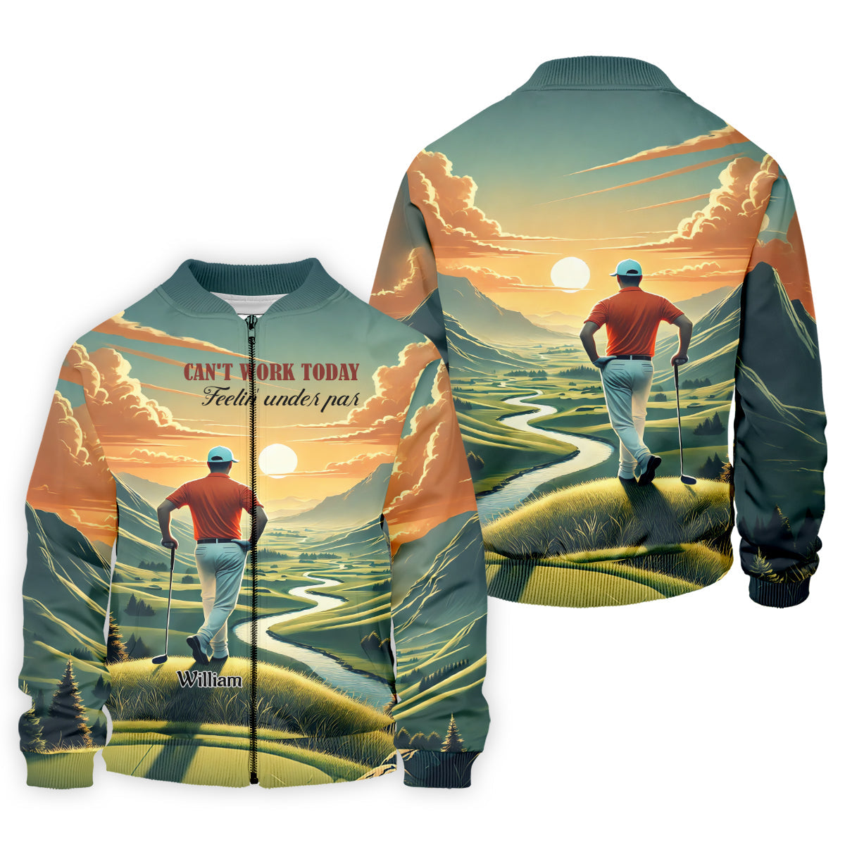 Can't Work Today Feelin' Under Par Custom Funny Golf Polo Shirt, Dad Golf Gifts