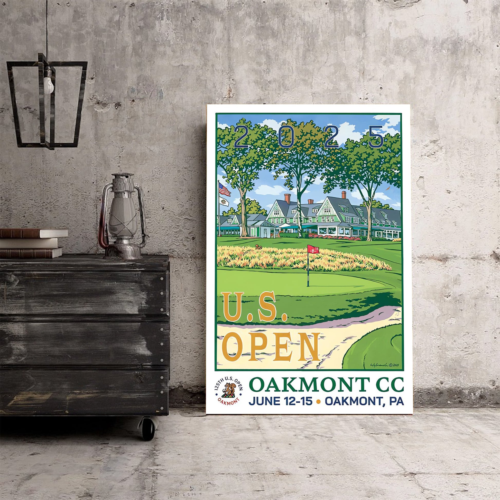 2025 U.S. Open Championship Canvas, Oakmont Country Club Art, Gifts For Golf Lovers