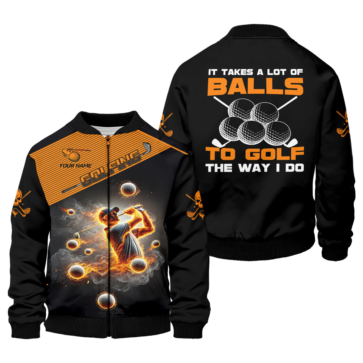 It Takes A Lot Of Balls To Golf The Way I Do Custom Men's Golf Polo Shirt, Dad Golf Gift